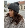 tmavošedá dámska čiapka basic zimný minimalistický doplnok