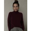 rolák burgundy z vlny a kašmíru s jemnou pleteninou