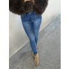 Dámske modré skinny rifle z elastického denimu, priliehavý strih a stredný pás