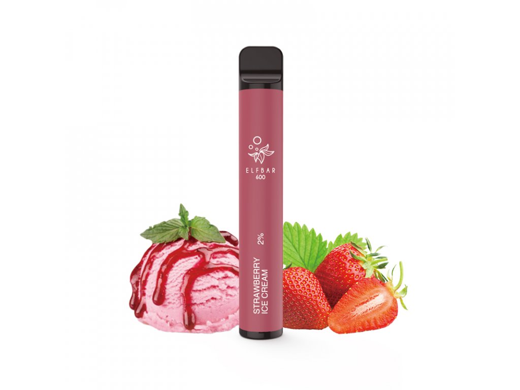 Elf bar 600 Strawberry Ice Cream jednorázová elektronická cigareta