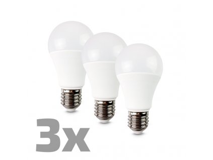 ECOLUX LED žárovka 3-pack, klasický tvar, 10W, E27, 3000K, 270°, 790lm, 3ks v balení