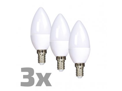 ECOLUX LED žárovka Ecolux 3-pack, svíčka, 6W, E14, 3000K, 450lm, 3ks