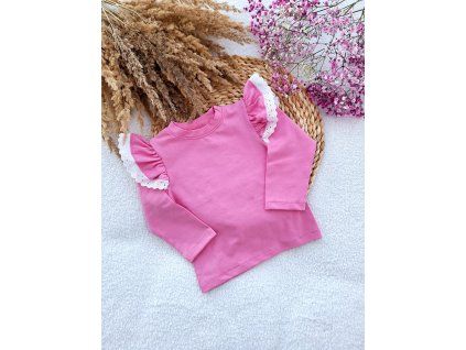 Dievčenské tričko s volánmi