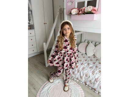 Komplet ruže tunika + leginky