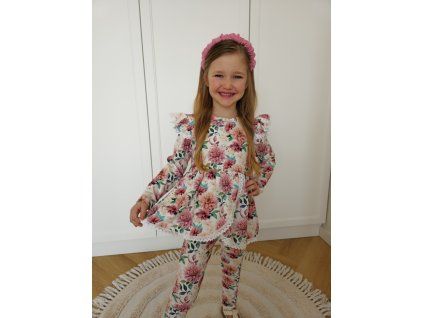 kvetovaný set tunika + legíny