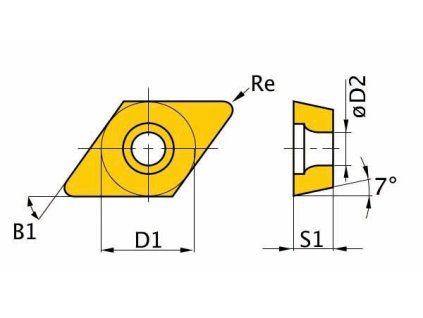 Břitové destičky D/55°, 5 ks