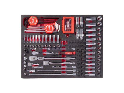 153 pc 1/4'' and 3/8'' Ratchet and Socket and Bit Socket Set Foam Insert (Ks. v balení 153)