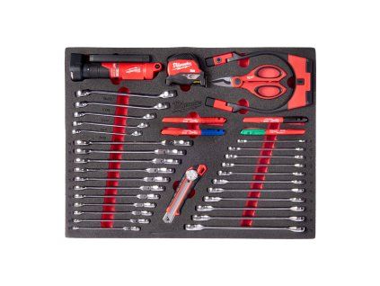 36 pc Spanner, Lights, Cutting and Measuring Set Foam Insert (Ks. v balení 36)