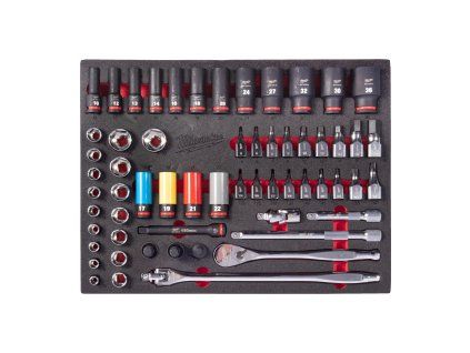 60 pc 1/2'' Ratchet and Impact Socket Set Foam Insert (Ks. v balení 60)