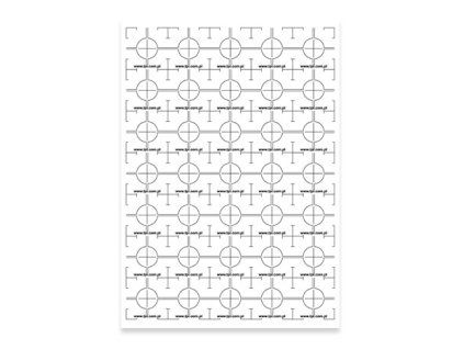 1459 bila folie a4 se stitky 35ks formatu 4cm x 4cm