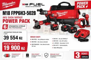 💥 AKČNÍ CENA: 19 900 Kč bez DPH 💥 24 079 Kč s DPH Doporučená prodejní cena: 39 554 Kč s DPH 🔥 MILWAUKEE M18 FUEL™ POWER...