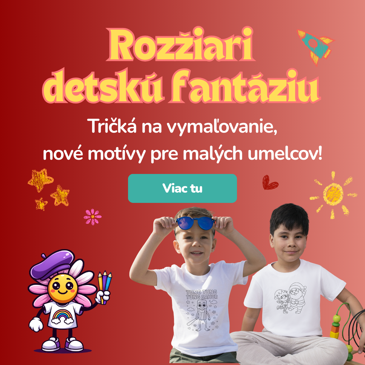 detské trička ako malovánka