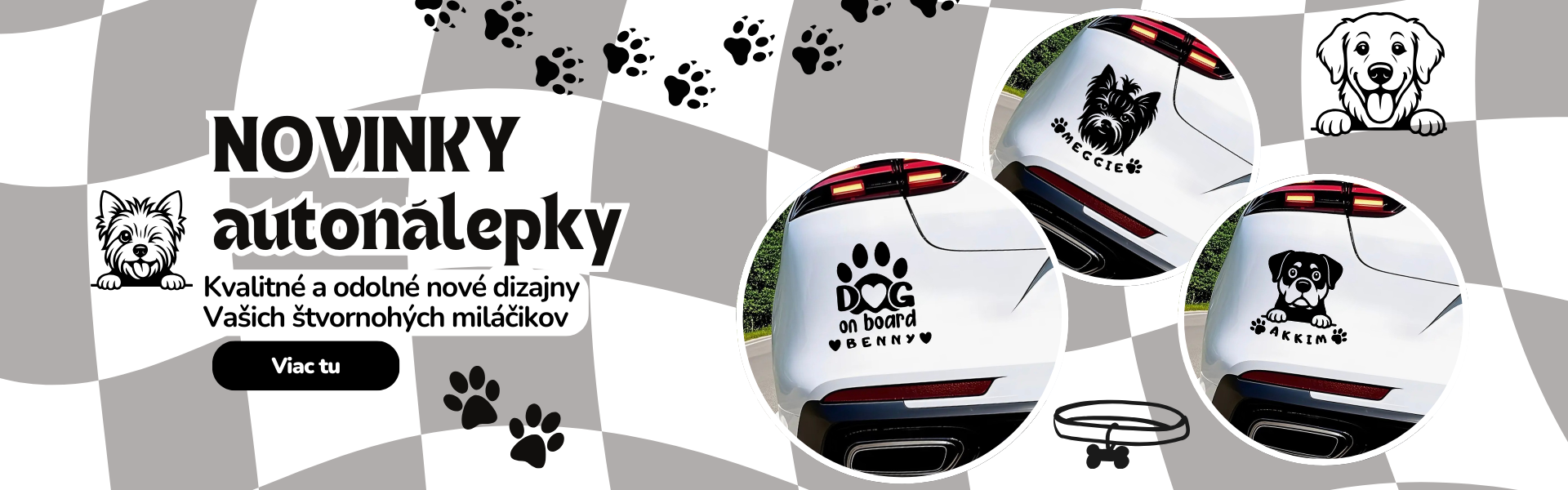 Novinky autonálepky psy na palube