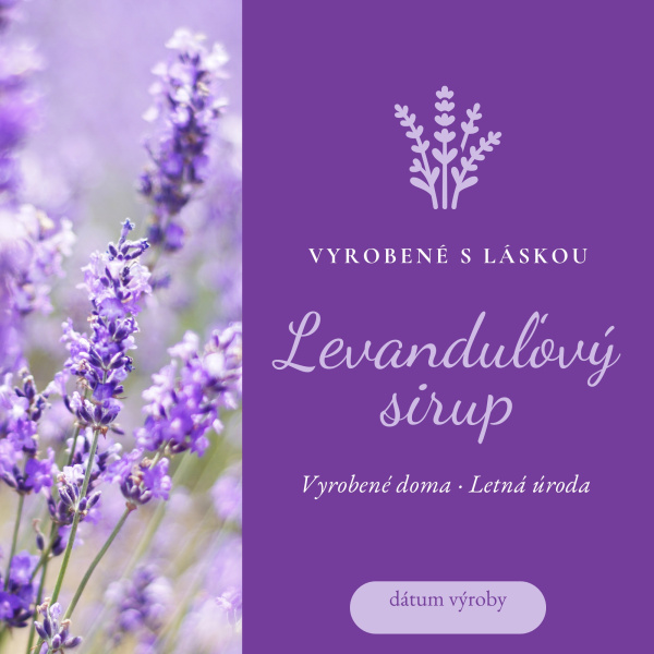 Detail etikety na levanduľový sirup