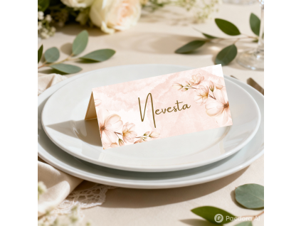 Svadobná menovka na stôl - Elysia - jemná krása