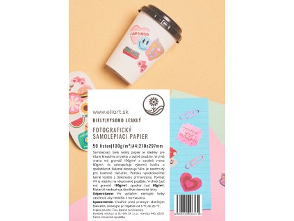 A4 lesklý fotopapier samolepiaci | Tlač nálepiek | 100g | 10/50 ks