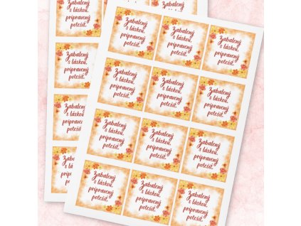 samolepka na balíček zabalený s laskou