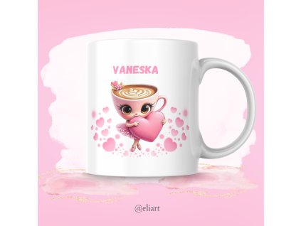 Balerina Cappuccina - keramický hrnček s menom