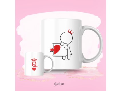 Párový keramický hrnček ,,Queen''