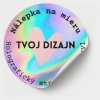 strieborna holograficka kruhova nalepka