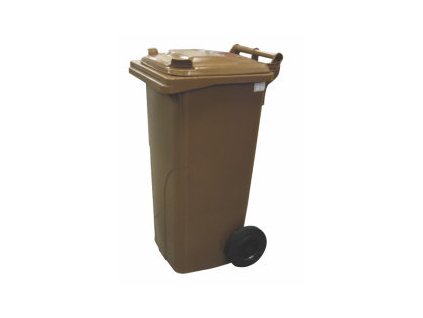 Popelnice plastová 120l hnědá s kolečky 0004-5