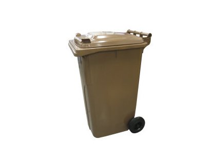Popelnice plastová 240l hnědá s kolečky 0005-5