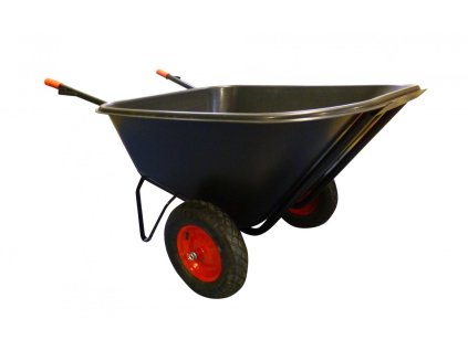 Kolečko dvoukolesové 210l PVC náfuk kolo-složené/100kg černé plast korba