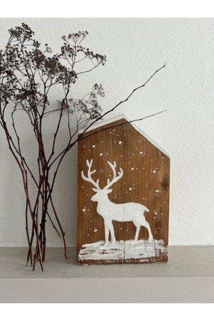 Drevený domček „Zimný jeleň“