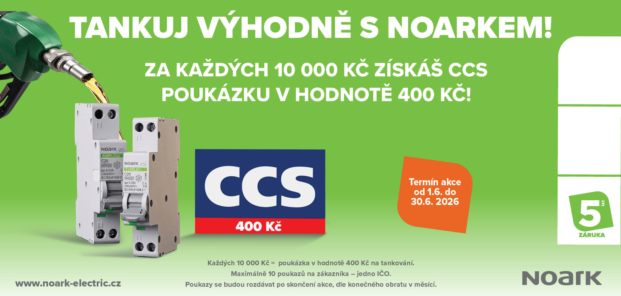 Akce NOARK - při nákupu získejte poukázky na tankování