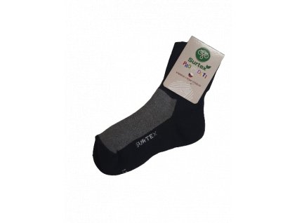 Surtex detské merino ponožky D01 čierno sivá