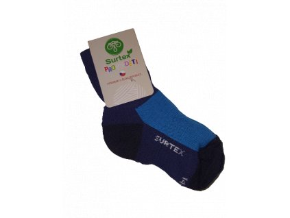 Surtex detské merino ponožky D01 tyrkys