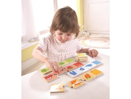 Drevene puzzle na ucenie farieb a priradovanie 20 ks od 2 rokov Haba 1