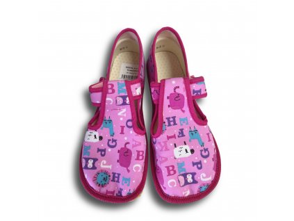 Beda barefoot papuče W Ružové písmeno