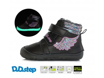 D.D.Step zimné barefoot topánky black veľ. 26-31 DVG123-W073-364A