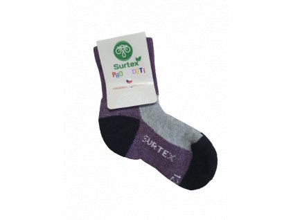 Surtex detské merino ponožky D01 fialová