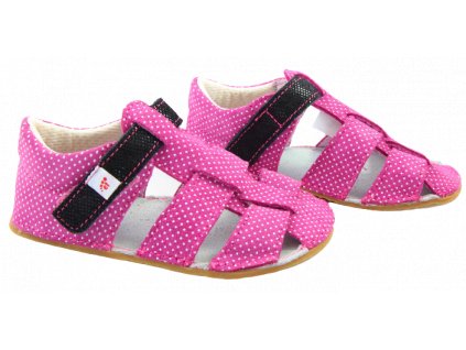 Ef Barefoot sandále ružové s bielou