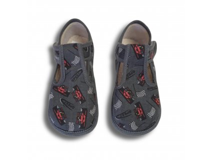 Beda barefoot papuče W s opätkom Grey Formula
