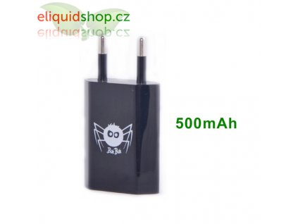 Síťový adaptér s USB 500mAh - černý