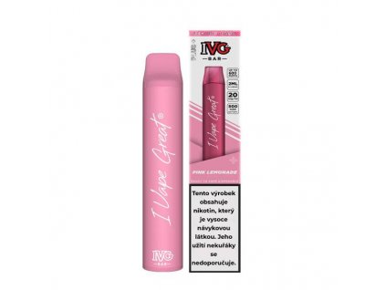 ivg Bar Plus pink lemonade disposable vape pod with box 600x600