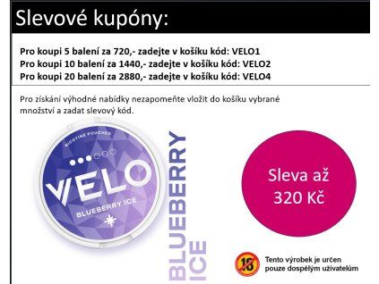 Velo Blueberry Ice kupon
