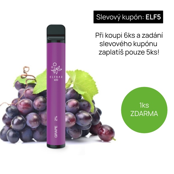Elf Bar Vape ELF BAR 600 jednorázová e-cigareta Grape