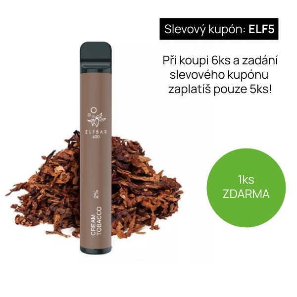 Elf Bar Vape ELF BAR 600 jednorázová e-cigareta Cream Tobacco