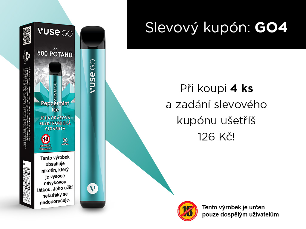 British American Tobacco Vuse GO jednorázová e-cigareta Peppermint Ice