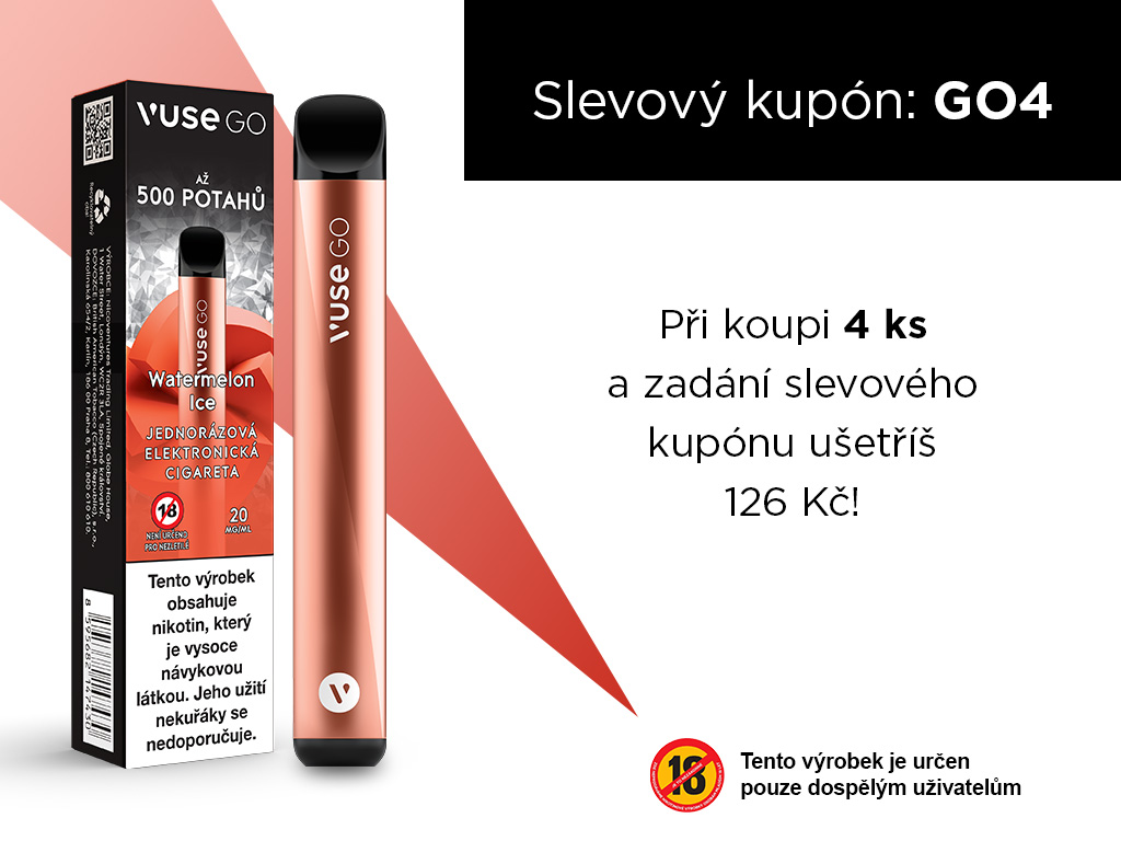 British American Tobacco Vuse GO jednorázová e-cigareta Watermelon Ice