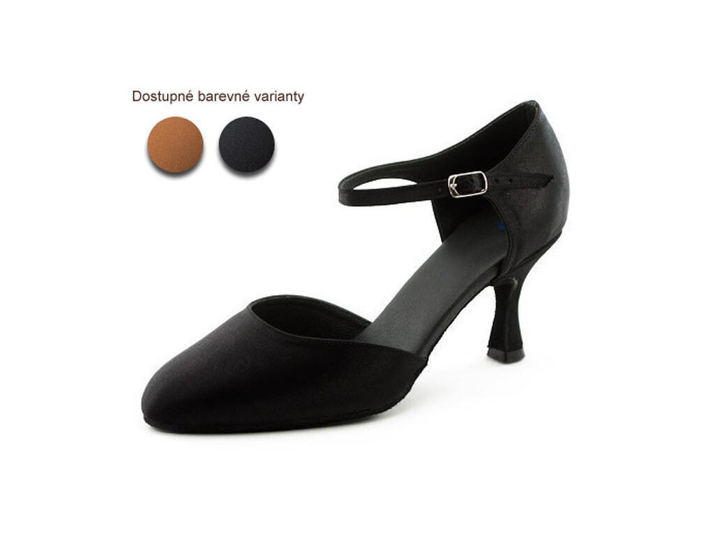 Taneční boty TANGO 142G satén černá podpatek 6,5 cm