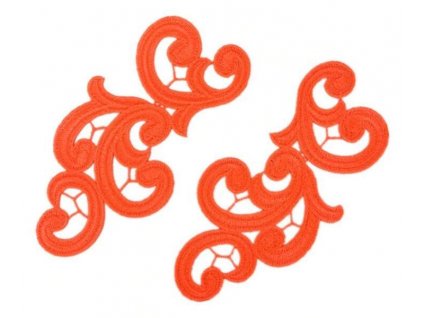 Krajková aplikace ORCHID  Flamered