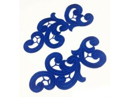 Krajková aplikace ORCHID  Royal Blue