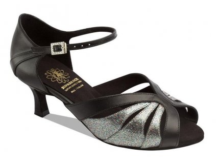 Taneční boty Supadance 1548 kůže černá-iris podpatek 5 cm
