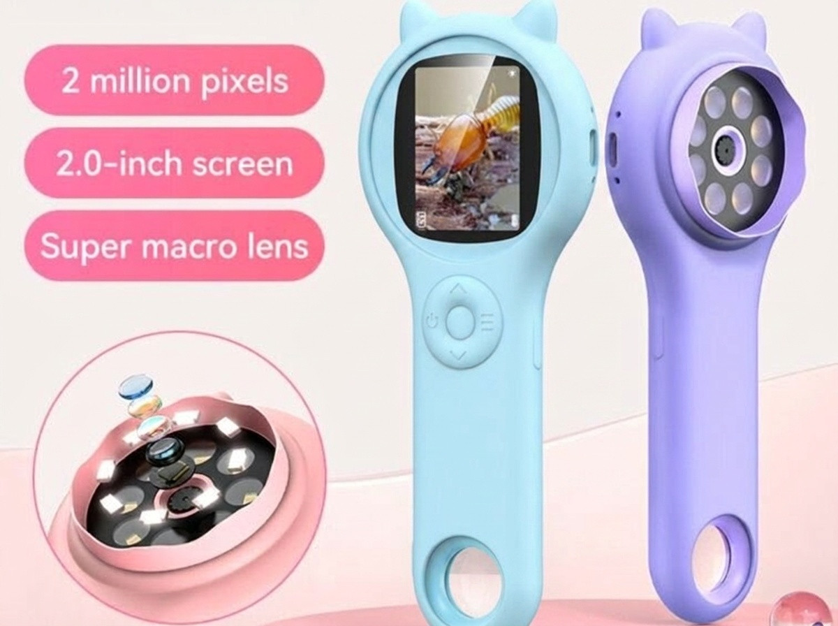 Digitální mikroskop pro děti Kočička - modrá