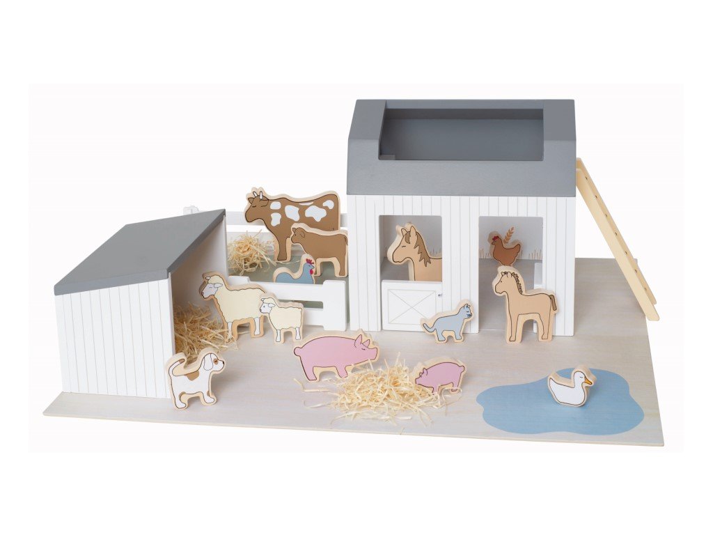 Dřevěná farma s domácími zvířátka pro děti | ELIS DESIGN